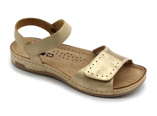 Dámské halluxové sandále Leons Modex - Zlatá