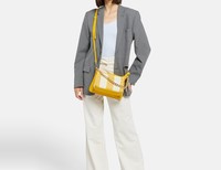Anna Morellini kožená taška kabelka přes rameno - Žltá