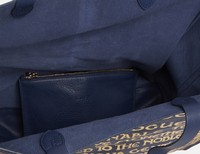 Lanvin kožená taška kabelka shopper - Tmavo modrá