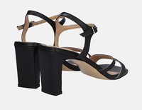 Cypres kožené sandály na podpatku - Čierna
