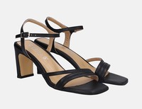 Cypres kožené sandály na podpatku - Čierna
