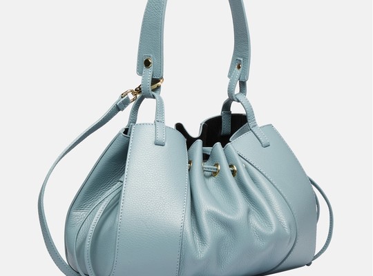 Lia Biassoni kožená kabelka - Svetlo modrá