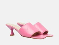 Sí Barcelona kožené pantofle na podpatku - Ružová