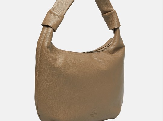 Santini Firenze kožená taška kabelka přes rameno - Taupe