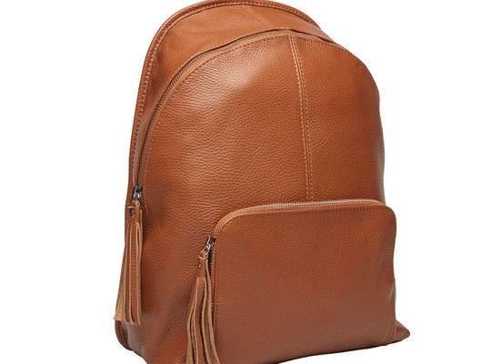 Lucca Baldi Leather shoulder bag - Cognac