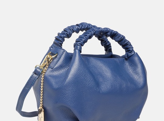 Anna Morellini kožená kabelka přes rameno - Modrá