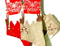 Ponožky Vánoce - bežová