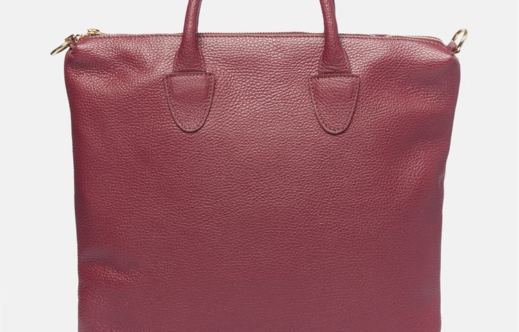 Sandrine kožený shopper kabelka - Bordo