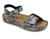 Dámské halluxové sandále Leons Modex - Čierna lesk
